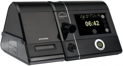 Black  CPAP machine Prisma 20A with Humidifier and Heated Tube by Löwenstein