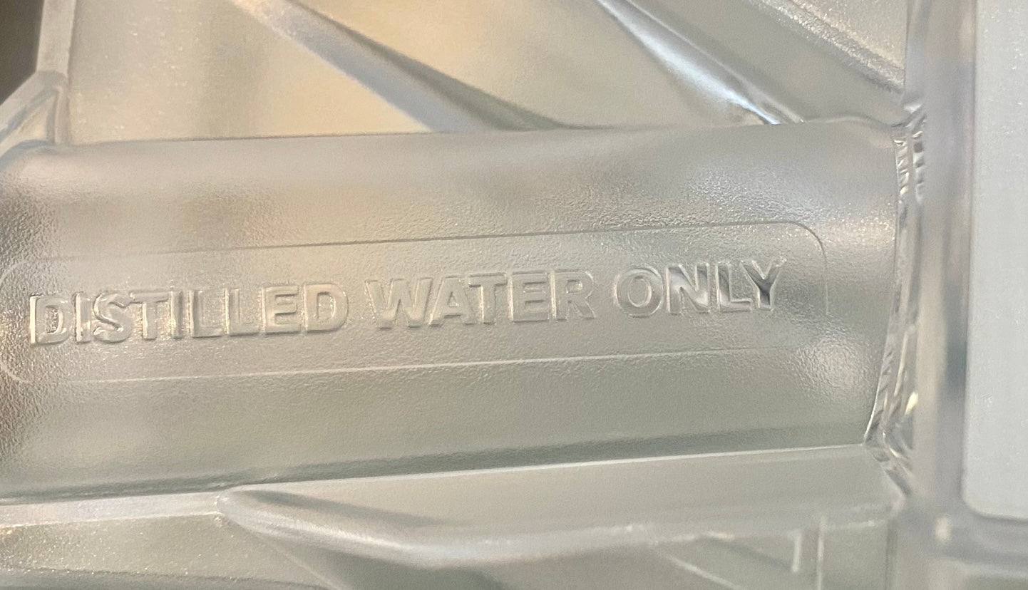 Distilled water only