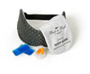 Luxury Memory Foam Anti-Fatigue Eye Mask pictured with ear plugs and cooling gel inserts