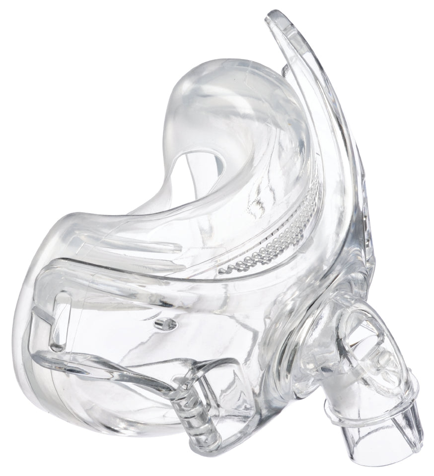 A close up of the frame and cushion of the Philips Amara View full face Mask