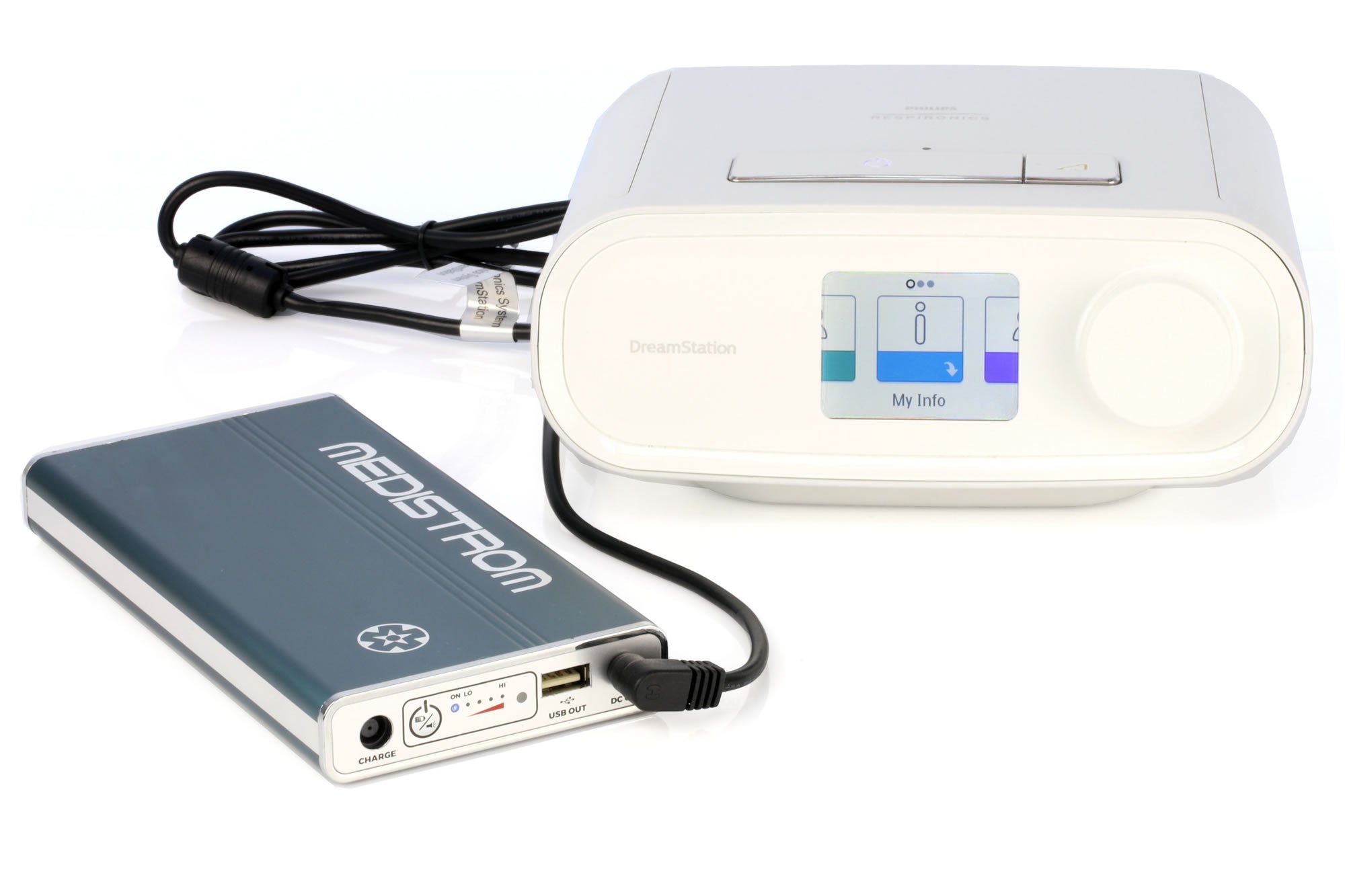 Pilot 12 connected to Philips Dreamstation CPAP machine